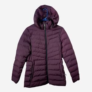 32 Degreez Heat Ladies Sz Medium Light Weight Down Puffer Coat Jacket Purple EUC
